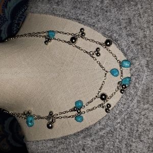 Turquoise and silver 20" and beaded 18"